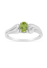 elegant white gold oval peridot gemstone baby birthstone ring